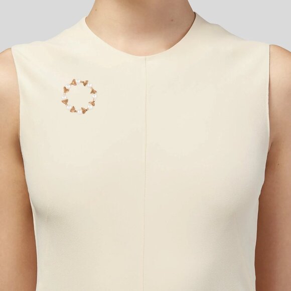 27 MM Gold Brooch Mistletoe 4 gr 14K Solid Gold Ring Real Pearl cca 1955 ANTIQUE - Picture 6 of 12